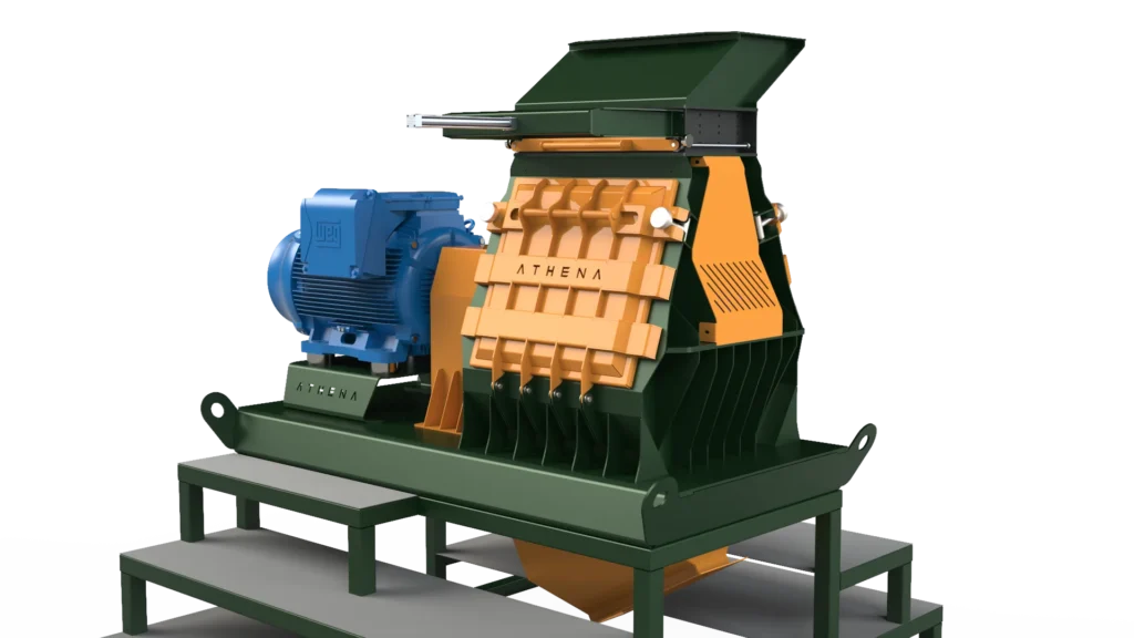 Moinho Athena Stein Linha A — render R02, vista frontal com motor WEG