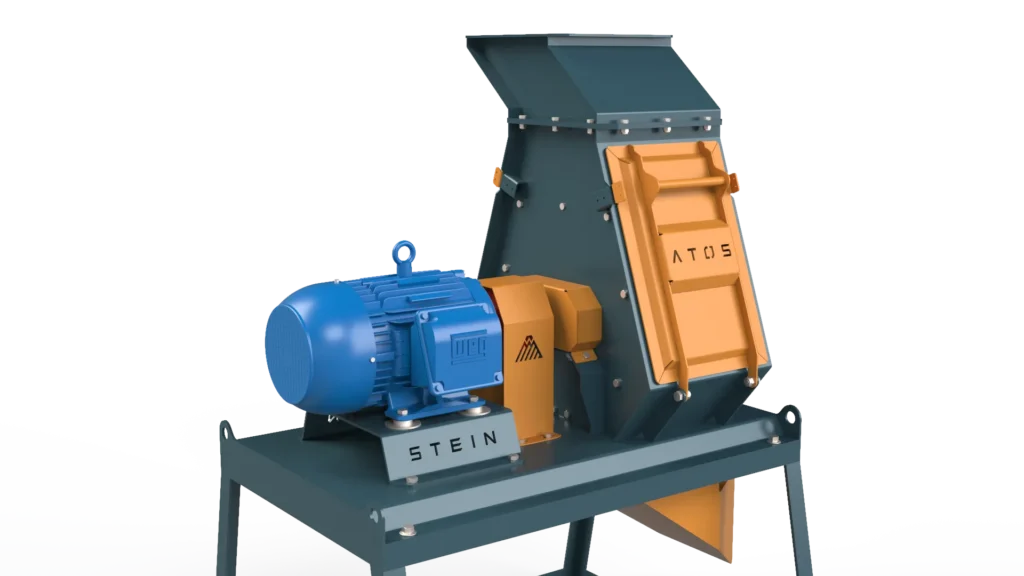Moinho Atos Stein Linha A — render R04, vista frontal com motor WEG